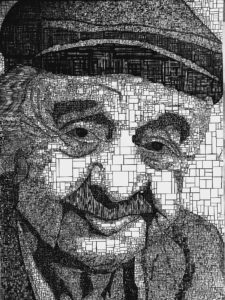 Priya Jaiswal (This portrait is drawn using fineliner pens on an A3-sized sheet. It was made only with rectangles and squares.)