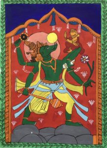 Kamlesh Menat (This is a painting of Varaha Awtar of lord Vishnu in the style of folk painting)