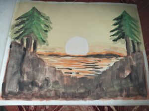 Aasia Bano (Painting reflecting the sunrise)