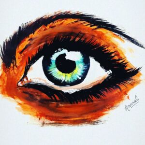 Anural (I drew this Eye as a symbol of hope and it gave me the courage to face my obstacles in life and overcome with a brightness that this painting reflects.)