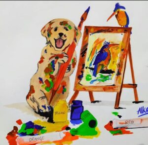 Alka Patel (A cute dog painted by simple watercolor)