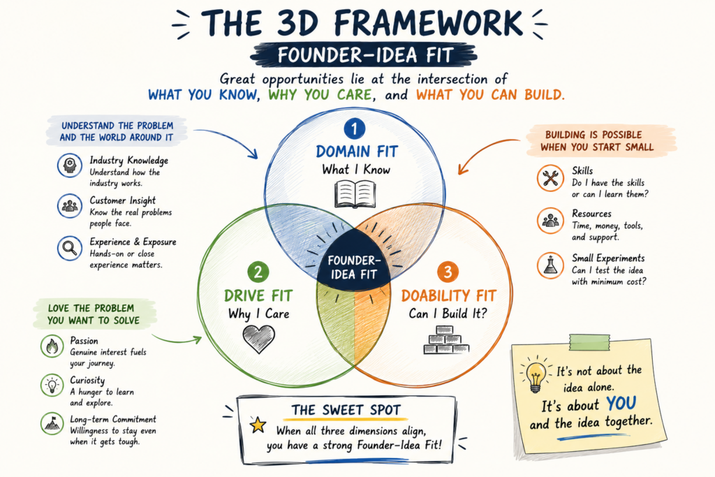 3D Founder–Idea Fit framework