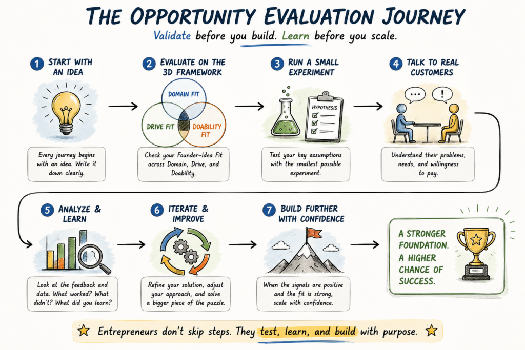 Startup opportunity evaluation journey